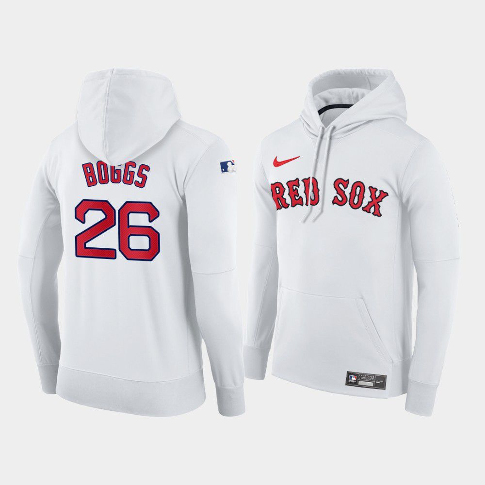 Men Boston Red Sox #26 Boggs white home hoodie 2021 MLB Nike Jerseys